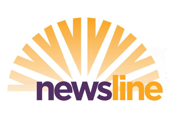 newsline logo - yellow sunburst with the word 'newsline'