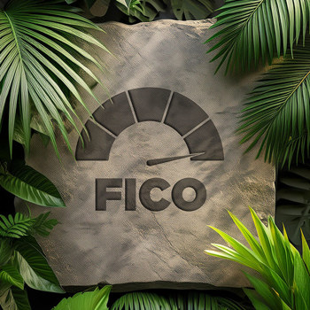FICO gauge surrounded by leaves